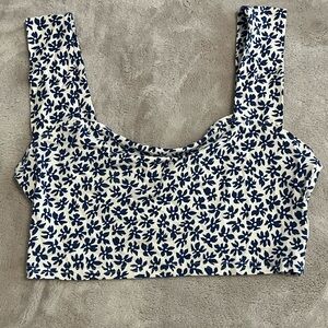 Reformation Blue Floral Rika Knit